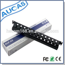 19inch Acero 1U red decorativa 12 puertos de gestión de cables retráctiles para la clasificación de cable de conexión